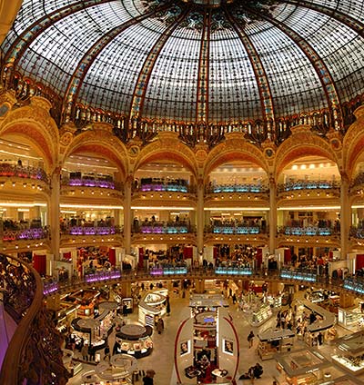 Galeries Lafayette, shopping mecca in Paris, especially during the holidays